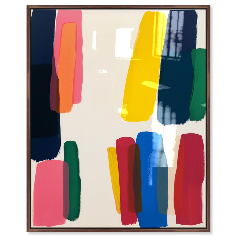 Oliver Gal CaliSunset Abstract - Hand-Applied Glass Coat Framed Canvas Art, Brown, 30" H x 24" W