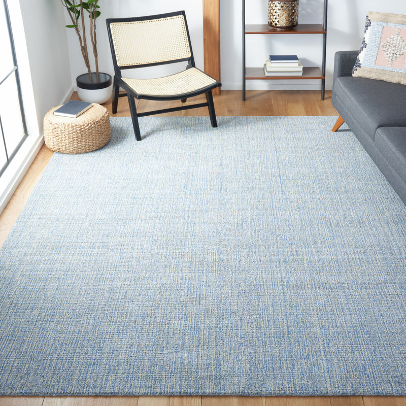 Triplett Natural Fiber Hand Loomed Jute/Cotton Rug in Dark Blue, Rectangle 4' x 6'