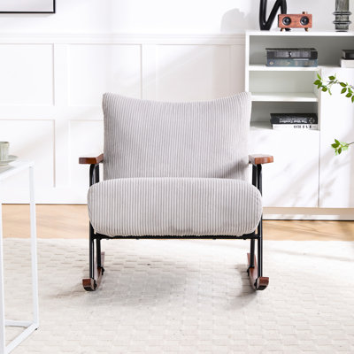 Fauteuil à bascule en métal gris, pour le salon