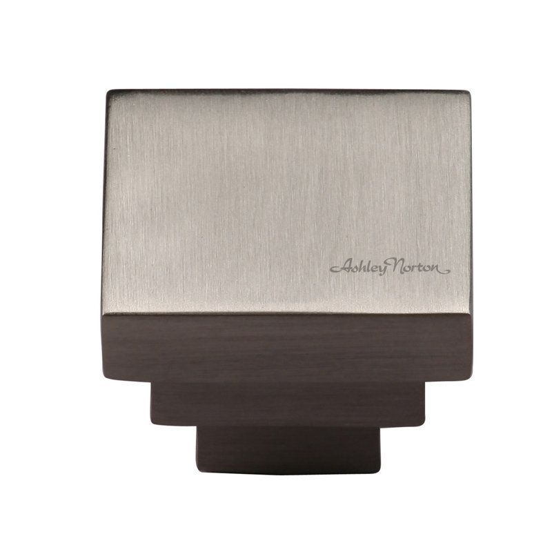 1 1/4" Length Square Knob, Satin Nickel