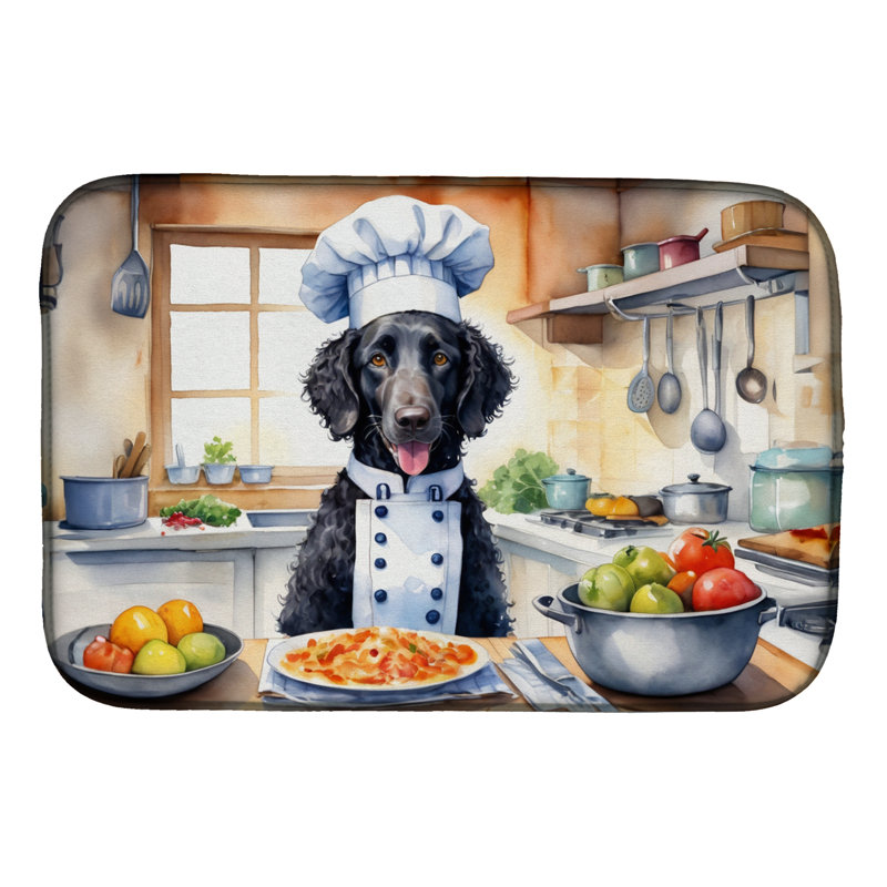 Curly-Coated Retriever The Chef Dish Drying Mat