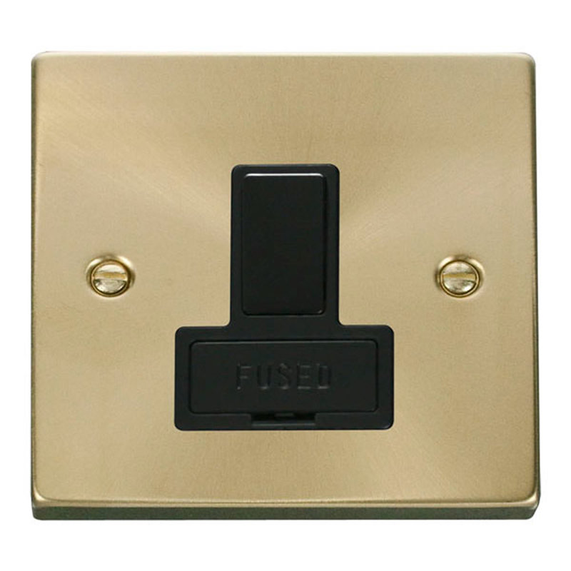 Satin Brass 13A Fused Connection Unit Switched
