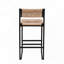 Ensemble de 2 tabourets de bar de cuisine avec repose-pieds, chaises de salle à manger à hauteur de comptoir tissées en corde de papier, style b-1711472580
