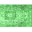 Tapis oriental en laine / polyester tissé à la machine en vert / gris-1145095663