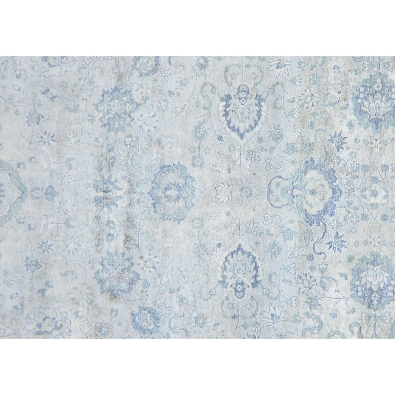 Hand Knotted Oriental Area Rug in Blue/Gray, Rectangle 10' x 14'