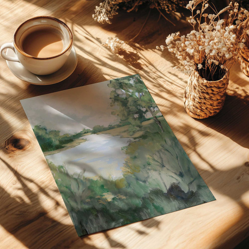 Peaceful Riverside View I Print, H 14 po x l 11 po, Sans cadre, papier