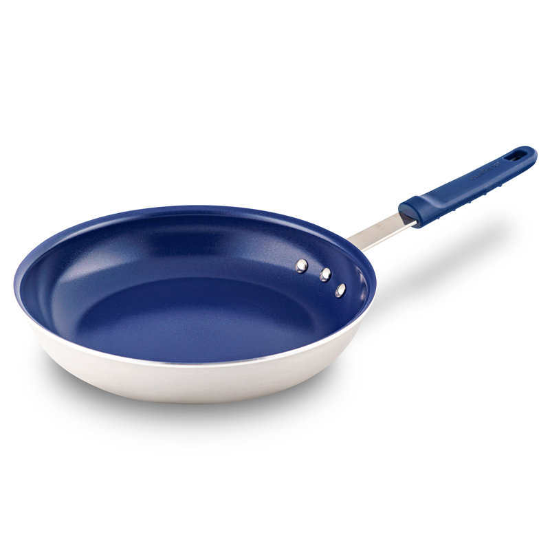 Poêle à frire moyenne 10 po - Poêle antiadhésive avec poignée en silicone, revêtement en céramique à l'intérieur, 12"