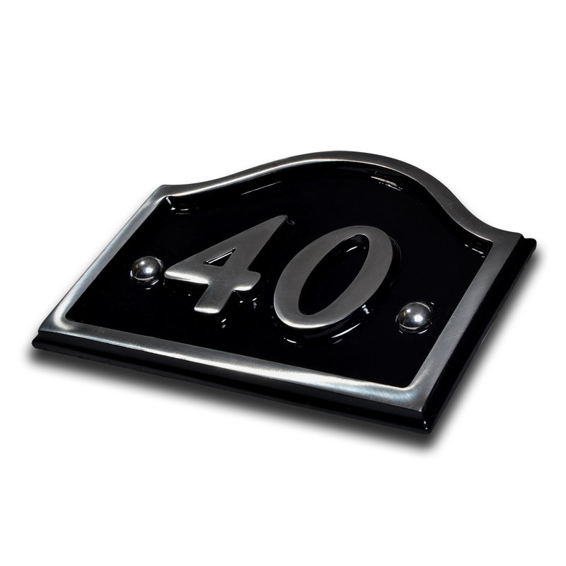 Jaclynn 11.5cm H Reflective Metal House Number, 40