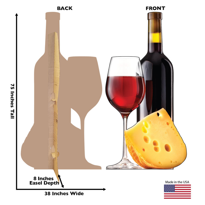 Life-Size Cheese and Wine Cardboard Cutout Standee