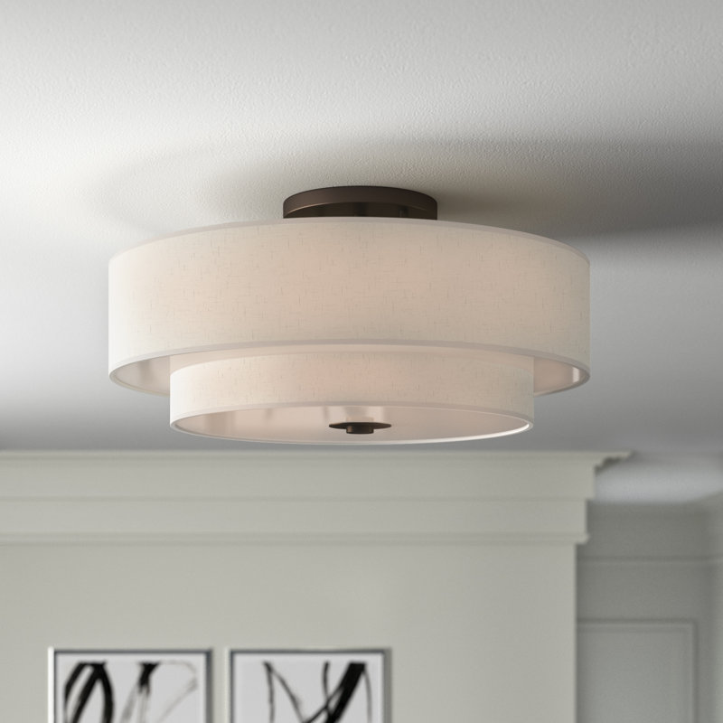 Konur Semi Flush Mount, English Bronze