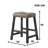 Rustic Backless Counter Stool Set Of 2 – 25 Inch Wooden Farmhouse Barstool With  Leather Seat (No Including  Table)