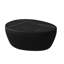 Table basse en cuir avec plateau en pierre frittée noire, forme d'œuf d'oie, structure stable, idéale comme table de chevet dans la chambre. Textures de bureau modernes et uniques, convient également comme table d'appoint dans le salon.