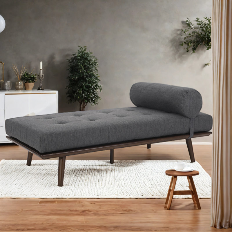 Chaise longue sans accoudoirs, Duplicata gris 100% polyester