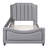 Twin Size Upholstered Daybed With Classic Stripe Shaped  Headboard, Gray
