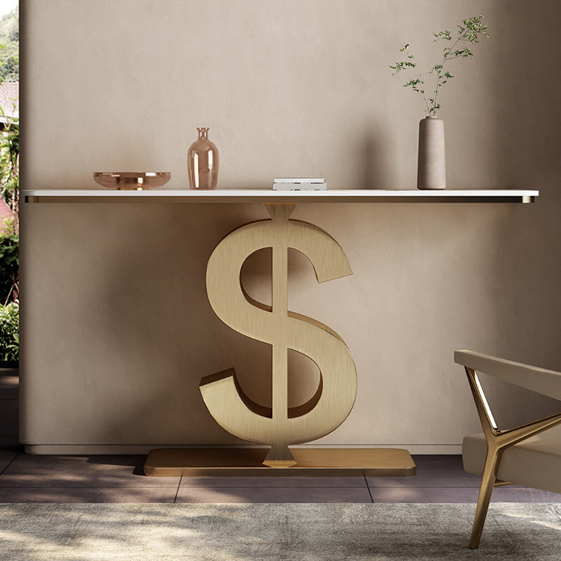 Console de style moderne en pierre frittée, H 33,4 po x l 47,2 po x P 13,7 po