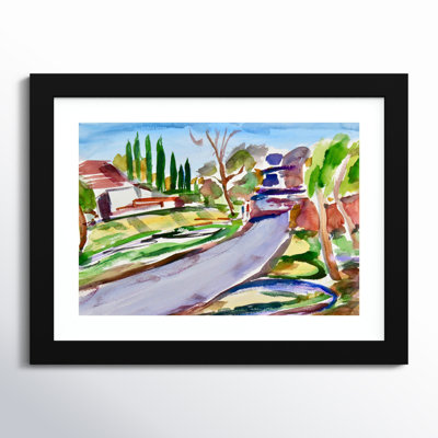 Montpellier Back Road With Shadows Framed On Paper by Montpellier Print