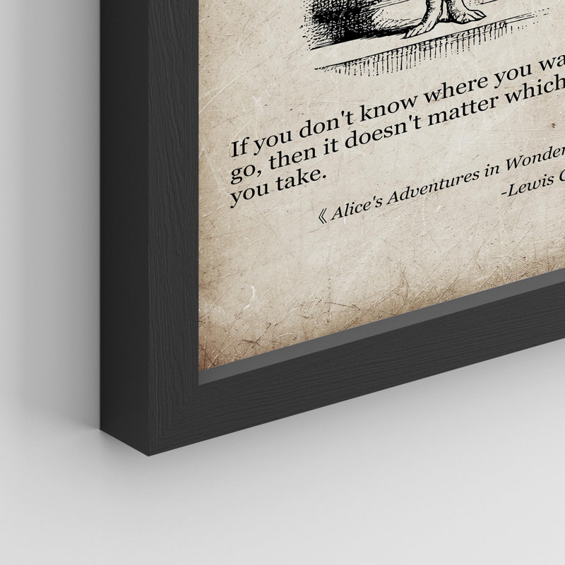 " Alice In Wonderland Cheshire Cat Beauty Quote ", 10" H x 8" W, Black