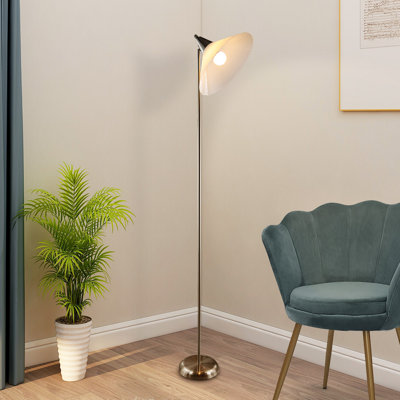 Chaudeville 70.08'' Satin Steel Torchiere Floor Lamp