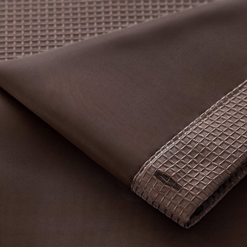 2 Piece Solid Colour Shower Curtain Set, Brown