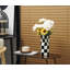  Vase en céramique à carreaux pour décoration intérieure, décoration esthétique pour le salon, la chambre à coucher, la cuisine, vase à fleurs abstrait minimaliste