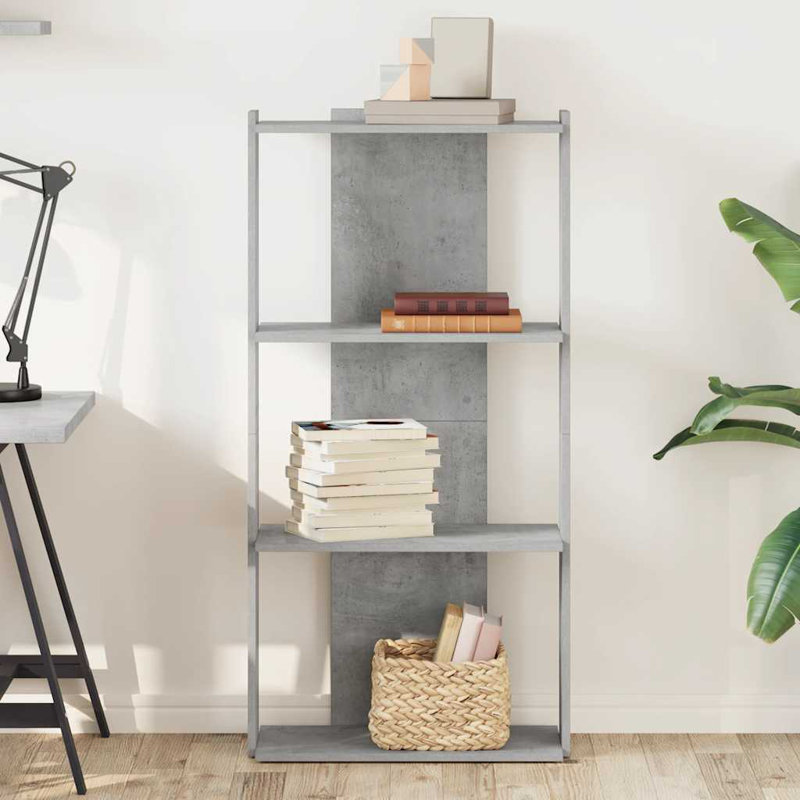 60 cm W Bookcase, (3 Shelves) 120cmH x 60cmW x 30cmD, Concrete Grey