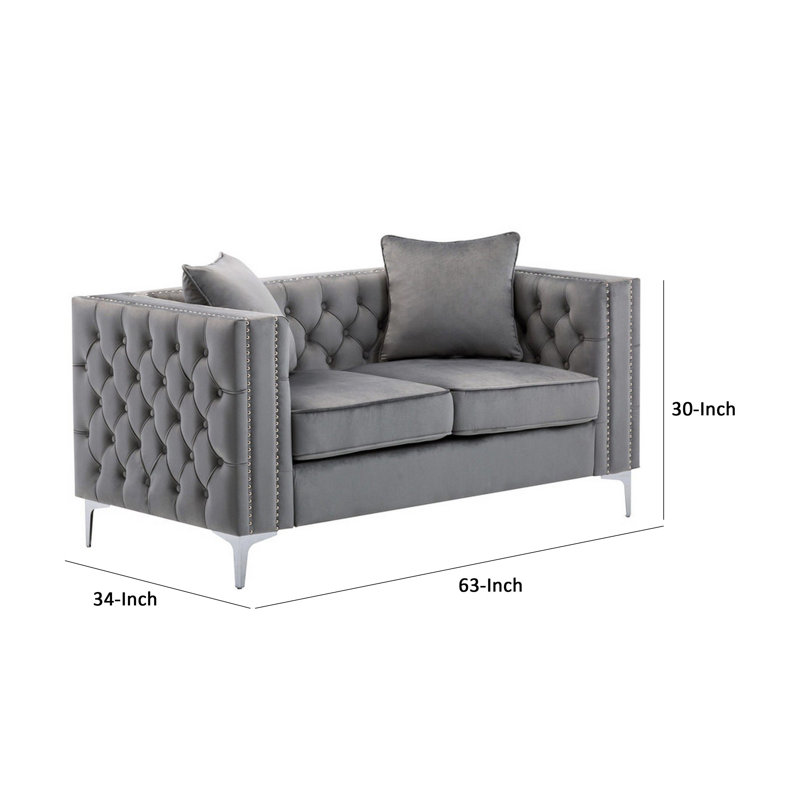 Causeuse Corio, Velours gris velours