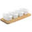 Gibson Elite Gracious Dining 5 Piece Fine Ceramic Tidbit Dish Set With Acacia Wood Base