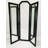 Modern Black Three-Panel Dressing Mirror With Silver Trim Accent 56Wx72"H