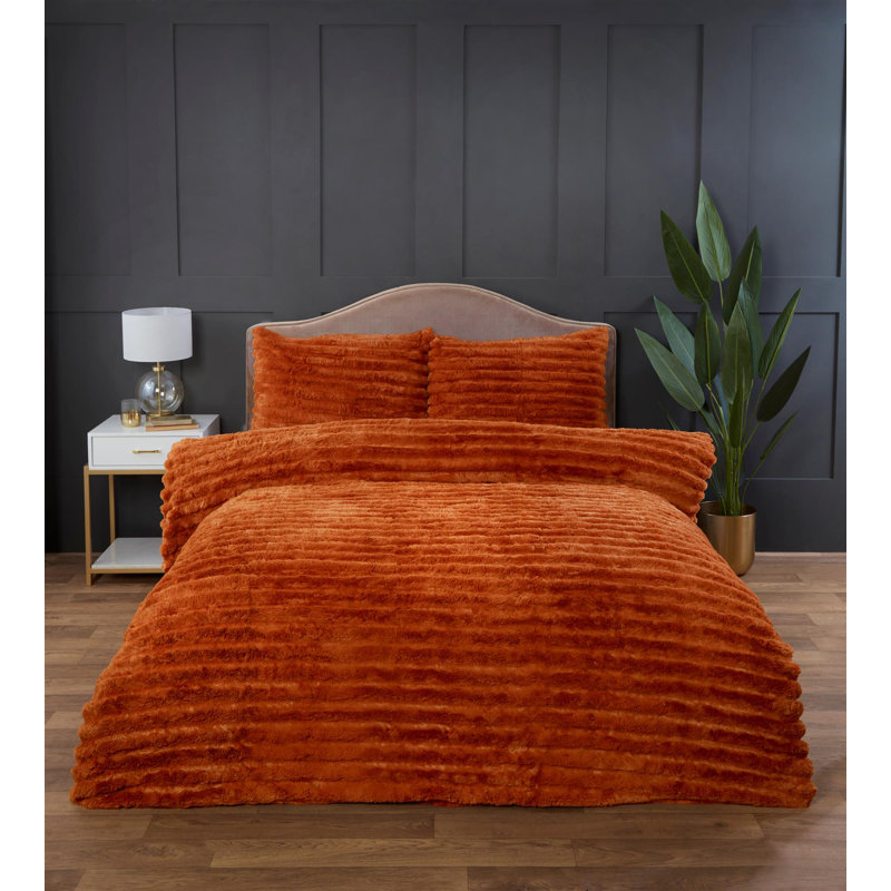 Polyester No Pattern [EU ONLY] Duvet Cover Set with Pillowcases Included, Orange, Single Duvet Cover + 1 Single Pillowcase