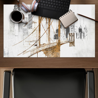 Brooklyn Bridge Blurry Sketch Gaming Mat | Home Decor