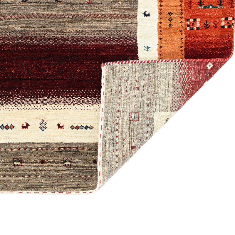 Brown Traditional Gabbeh Wool Rug
