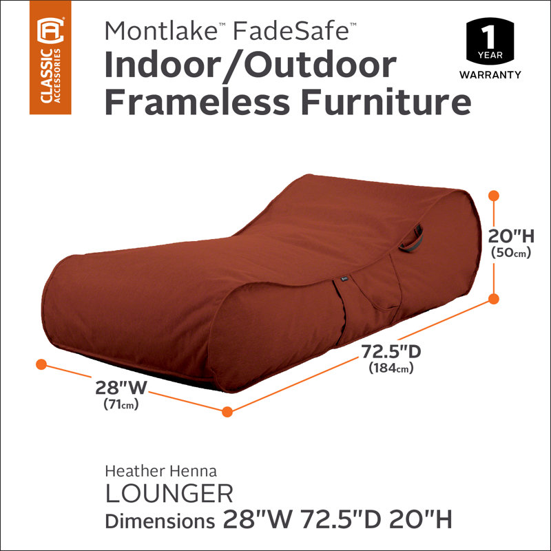 Searcy Polyester Outdoor Friendly Bean Bag Lounger, Red