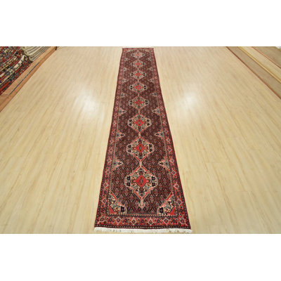 Senneh Runner 2’9” X 13’2” Blue Wool Vintage Tribal Hand-Knotted Oriental Rug