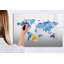 Magnetic Memo Board Whiteboard - 90 x 60 cm - With Marker and Magnets - World map watercolor