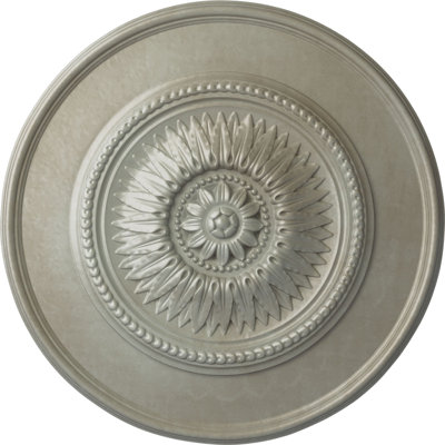 Endurathane Floral Ceiling Medallion, 23 1/2"OD x 2 3/4"P, Hand-Painted Flash Gold Finish