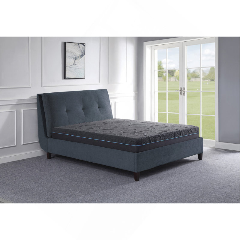 Bed Mattress Gel-Infused Memory Foam Hybrid Mattress, Dark Gray, Mattress In A Box, 8", Full