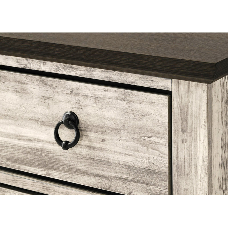 Commode rustique à deux tons avec huit tiroirs et une porte