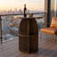 Table bistro ronde en bois de 37,4 po de hauteur, table bistro avec tablettes de rangement et base piédestal