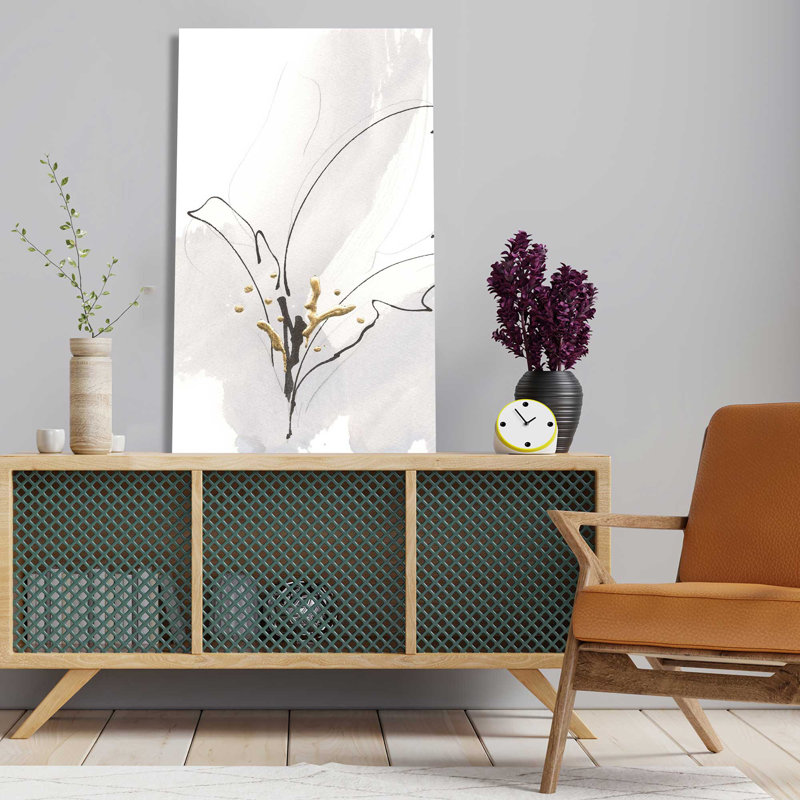 Gris froid - peinture, L 28 po x H 48 po, Toile tendue