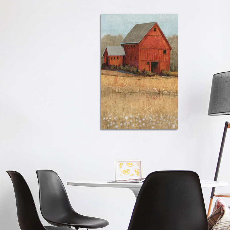 Red Barn View II 1 Piece Wrapped Canvas Painting, 101.6 cm H x 66.04 cm W x 1.91 cm D