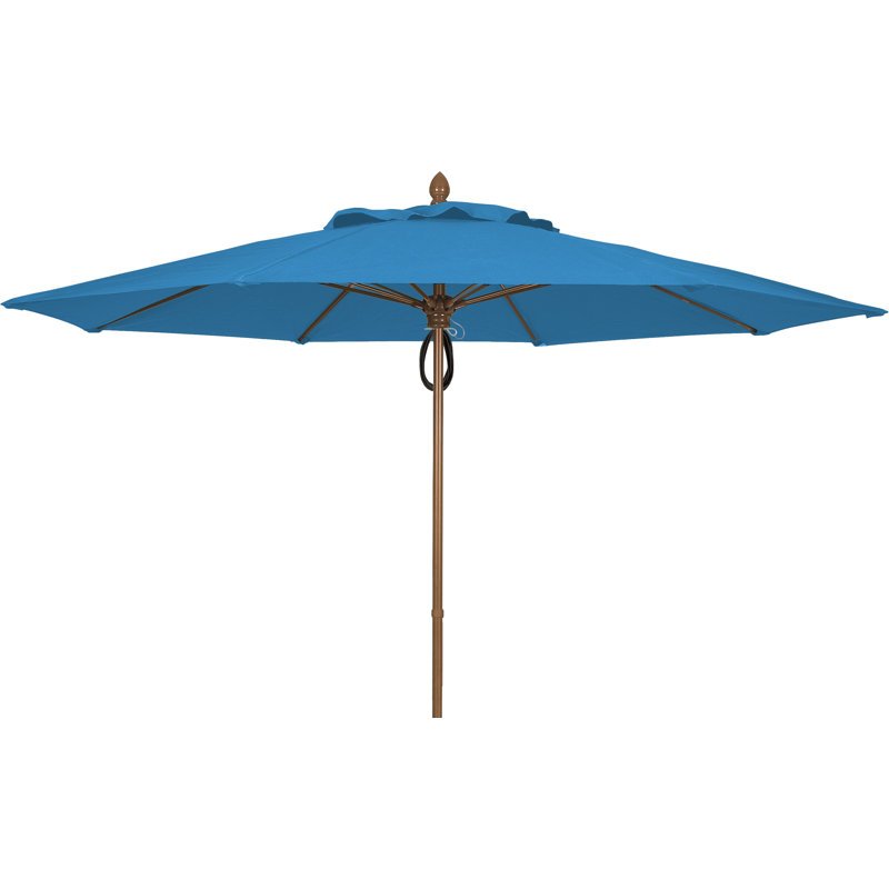 Parasol de marché 11 'Prestige, Sunbrella® bleu ciel, Bronze champagne