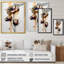 Fleur de marguerite orange sur fond abstrait I - Peinture sur toile-707933136-707933138