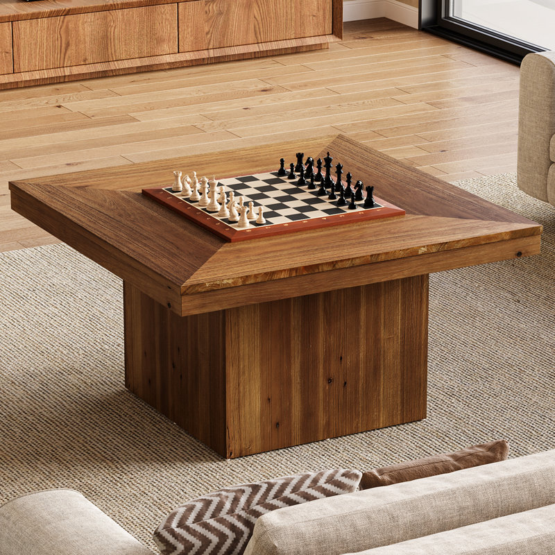 Table basse carrée en bois massif, centre de table de salon