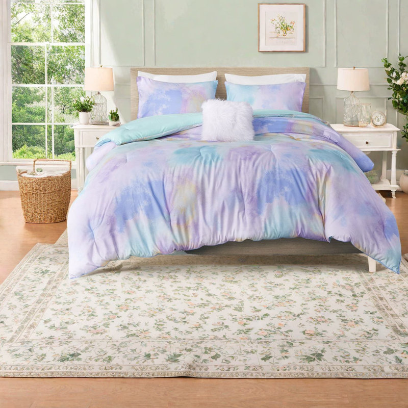 Dreamy Tie Dye Bedding Set, Hypoallergenic Polyester Style For Home