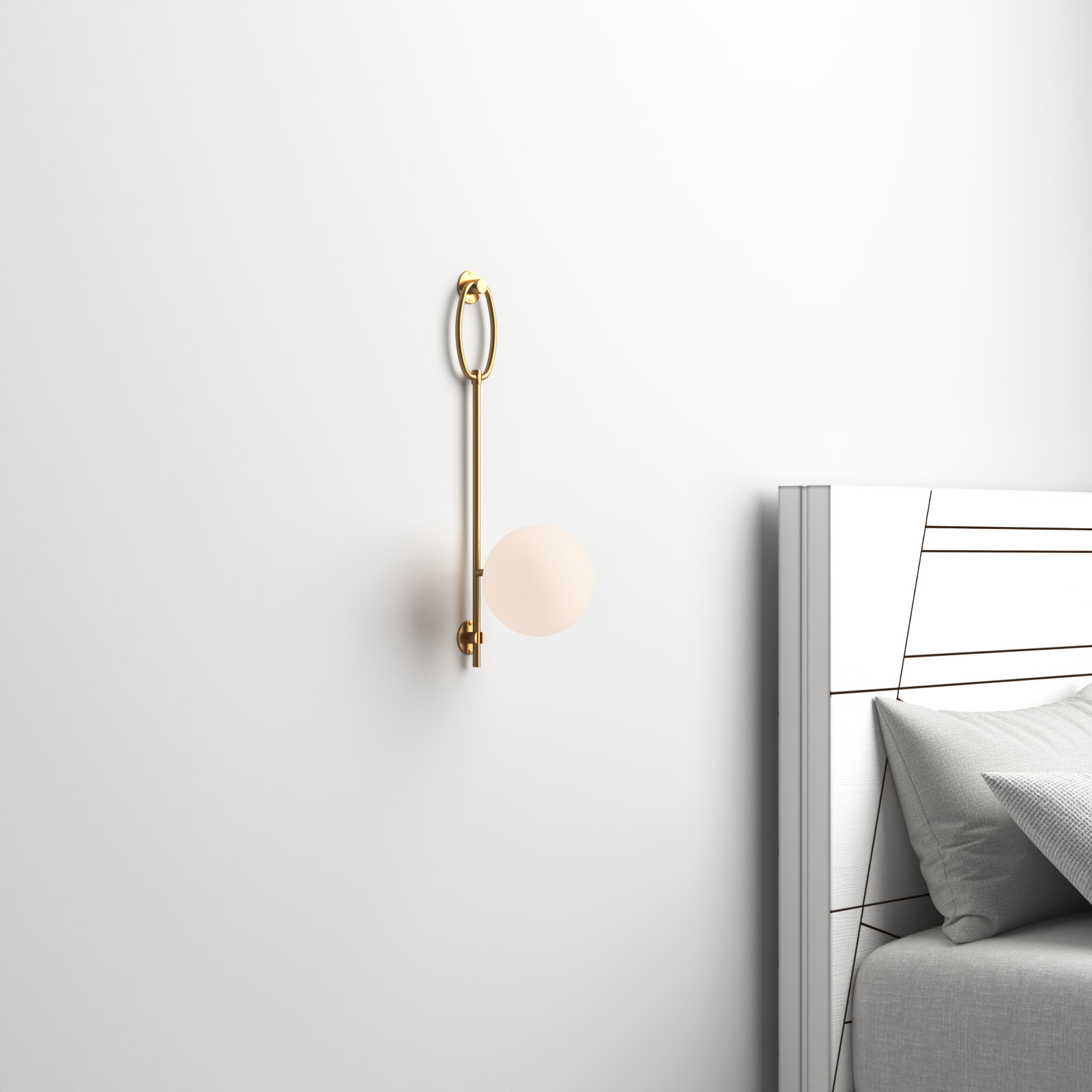 Savicki Single Light Dimmable Armed Sconce, Aged Brass