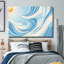 Abstrait art mural en verre trempé soleil bleu et blanc-1472980524