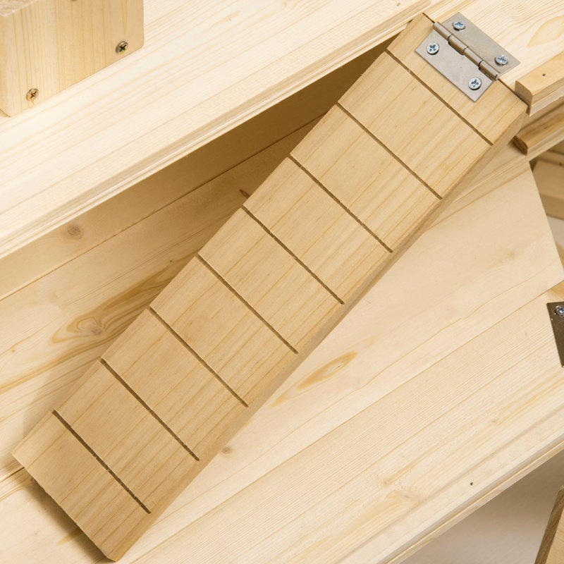 Cage en bois pour hamster - 3 niveaux avec balançoires à bascule, bouteille d'eau et centre d'activités intriguant