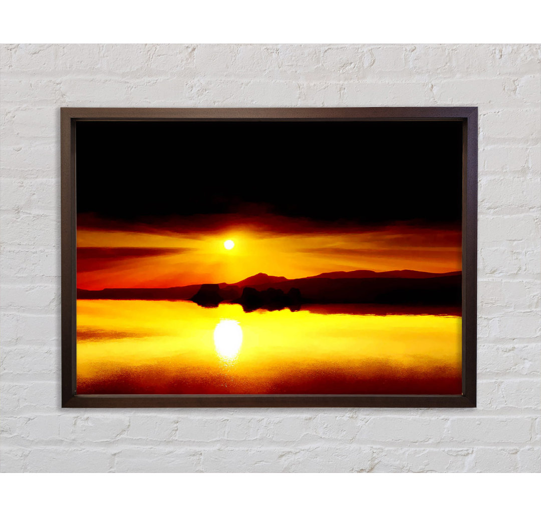 Red Waters Mountain Sunrise - Einzelner Bilderrahmen Kunstdrucke auf Leinwand