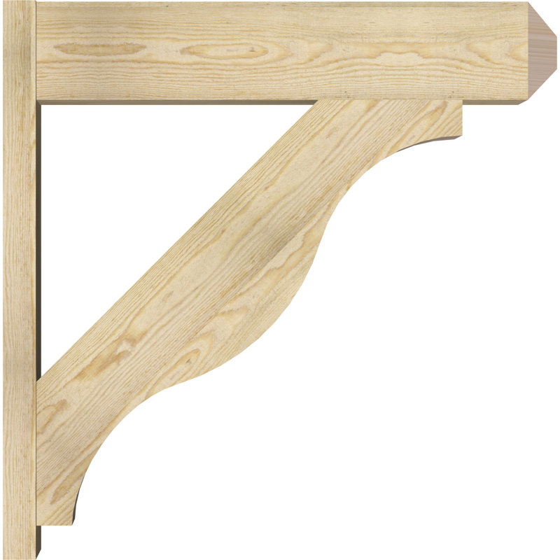 Persienne en bois rustique Funston Craftsman, Sapin Douglas de 6 po (sciage brut), P 12 po x H 20 po