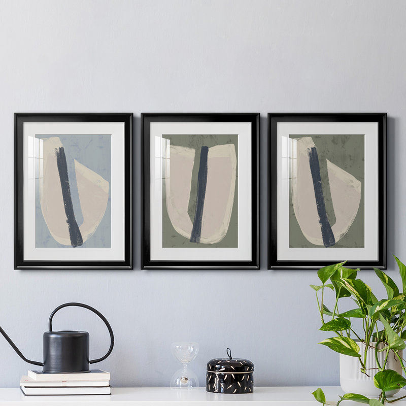 Papier découpé II - ensemble de 3 cadres photo, Cadre noir, H 42,5 po x l 91,5 po x P 1 po
